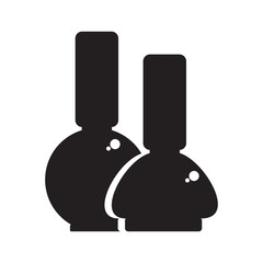 Nail polish bottle icon. Flat vector cartoon illustration. Objects isolated on white background.