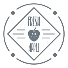 Fresh apple logo, vintage style