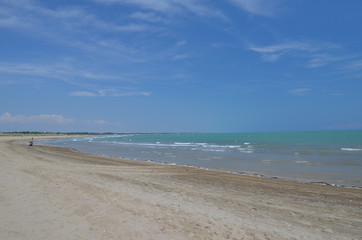 Fototapeta na wymiar Niebieski krajobraz wybrzeżą Adriatyku, Punta Sabbioni