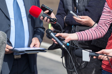 Public relations - PR. News conference.