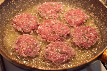 meat cutlets are fried