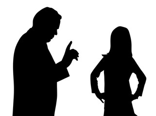 Conflict between father and defiant child