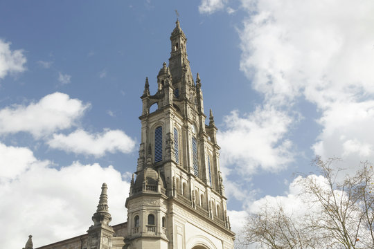 Church of Begona (Basílica of Begoña) in Bilbao, Basque Country, Spain. In a sunny day.
