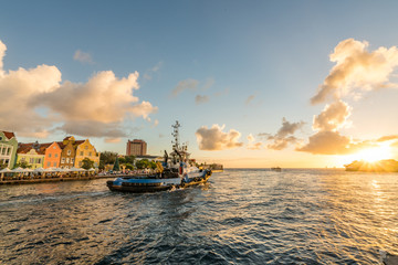 Sunset on the floating bridge       Curacao views
