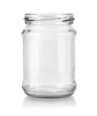  Empty glass jar isolated