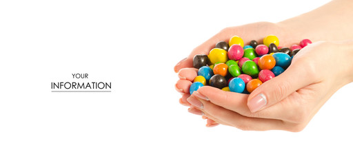 Bucket Nuts in a multi-colored glaze dragee in hand pattern