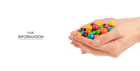 Bucket Nuts in a multi-colored glaze dragee in hand pattern