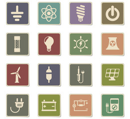 electricity icon set
