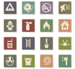fire brigade icon set