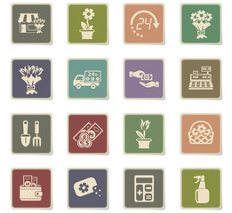 flower shop icon set