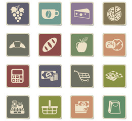 grocery store icon set