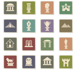 monuments icon set