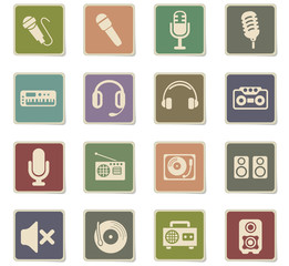 musical equipment icon set