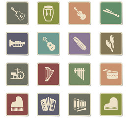 musical instruments icon set