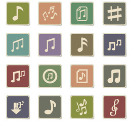 musical notes icon set