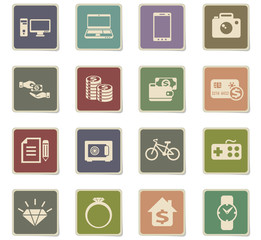 pawn shop icon set