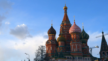 Fototapeta na wymiar Domes of St. Basil's Cathedral./Domes of St. Basil's Cathedral against the sky. Architecture of Moscow.