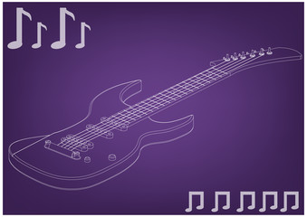 Fototapeta na wymiar Guitar on a purple