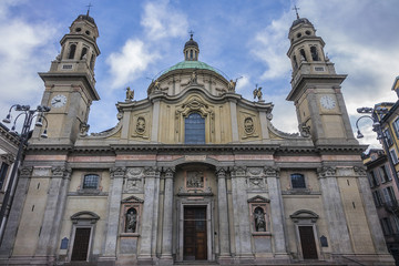 The baroque church of Sant'Alessandro in Zebedia (Chiesa di Sant'Alessandro in Zebedia) was created at the beginning of the seventeenth century as part of the adjacent Barnabite College. Milan, Italy.