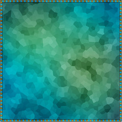 Abstract turquoise polygon texture background. Geometric pattern for graphic design. Can be used as gradient or wallpaper. Fantasy style. 