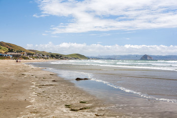 View of Morrow Bay from a beach, in Estero Bluffs State Park, California