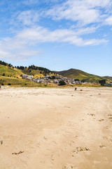 View of the hills from a beach, in Estero Bluffs State Park, California