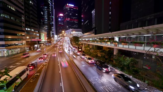 Timelapse of Traffic in Hong Kong in the evening