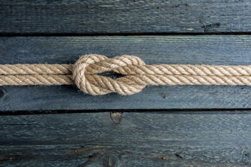 Square knot. Nautical rope knot - 198780181