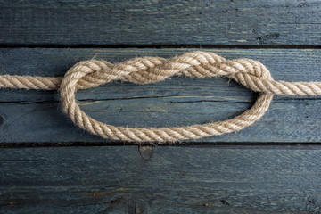 Double Overhand Knot. Rope node