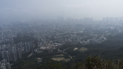 Fototapeta na wymiar city landscape on a foggy day