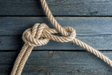 Fototapeta premium Rope loop. Rope knot.