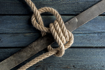 Fototapeta premium Halyard Bend. Rope node.