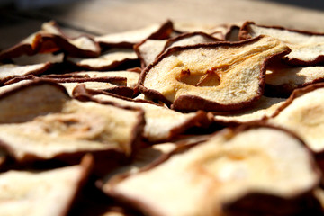 Dried Pears in Sunlight (Close-up)