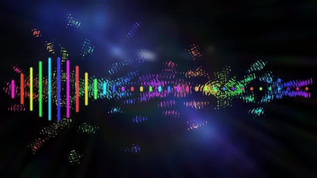 digital audio sound spectrum black background