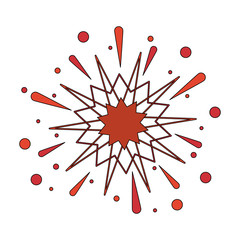 Fireworks exploding isolated vector illustration graphic design