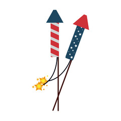 USA fireworks rockets vector illustration graphic design