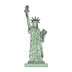 Liberty statue of NY vector illustration graphic design