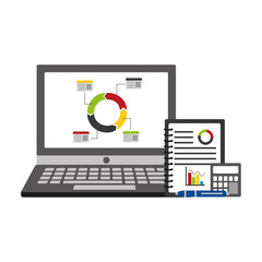statistics and infographics set icons