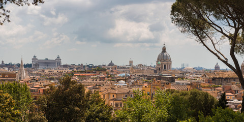 Panorama of the city of Rome Italy