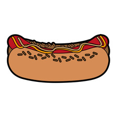 Hot dog fast food vector illustration graphic design