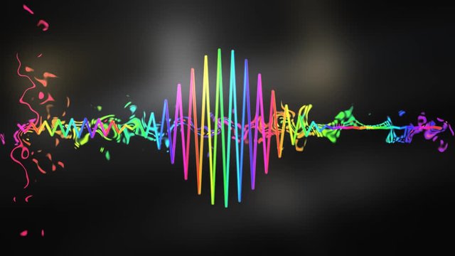 digital audio sound spectrum black background