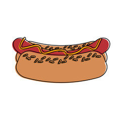 Hot dog fast food vector illustration graphic design