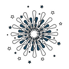 Fireworks exploding isolated vector illustration graphic design