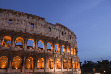 Fototapeta na wymiar Exterior view of the Colosseum in Rome Italy,