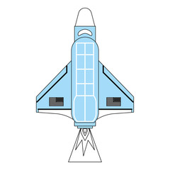 Spaceship taking off vector illustration graphic design