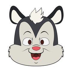 Cute skunk cartoon vector illustration graphic design