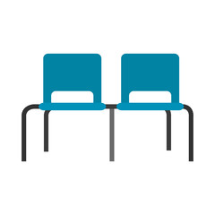waiting chairs isolated vector illustration graphic design