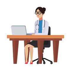 Woman doctor cartoon vector illustration graphic design