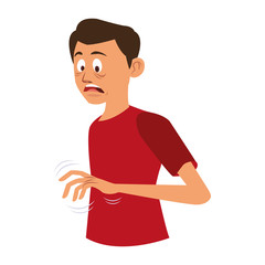 Old man with alzheime cartoon vector illustration graphic design