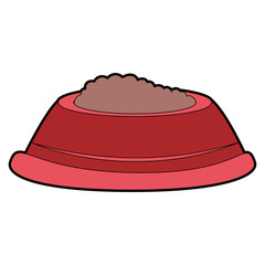 Dog food on bowl vector illustration graphic design